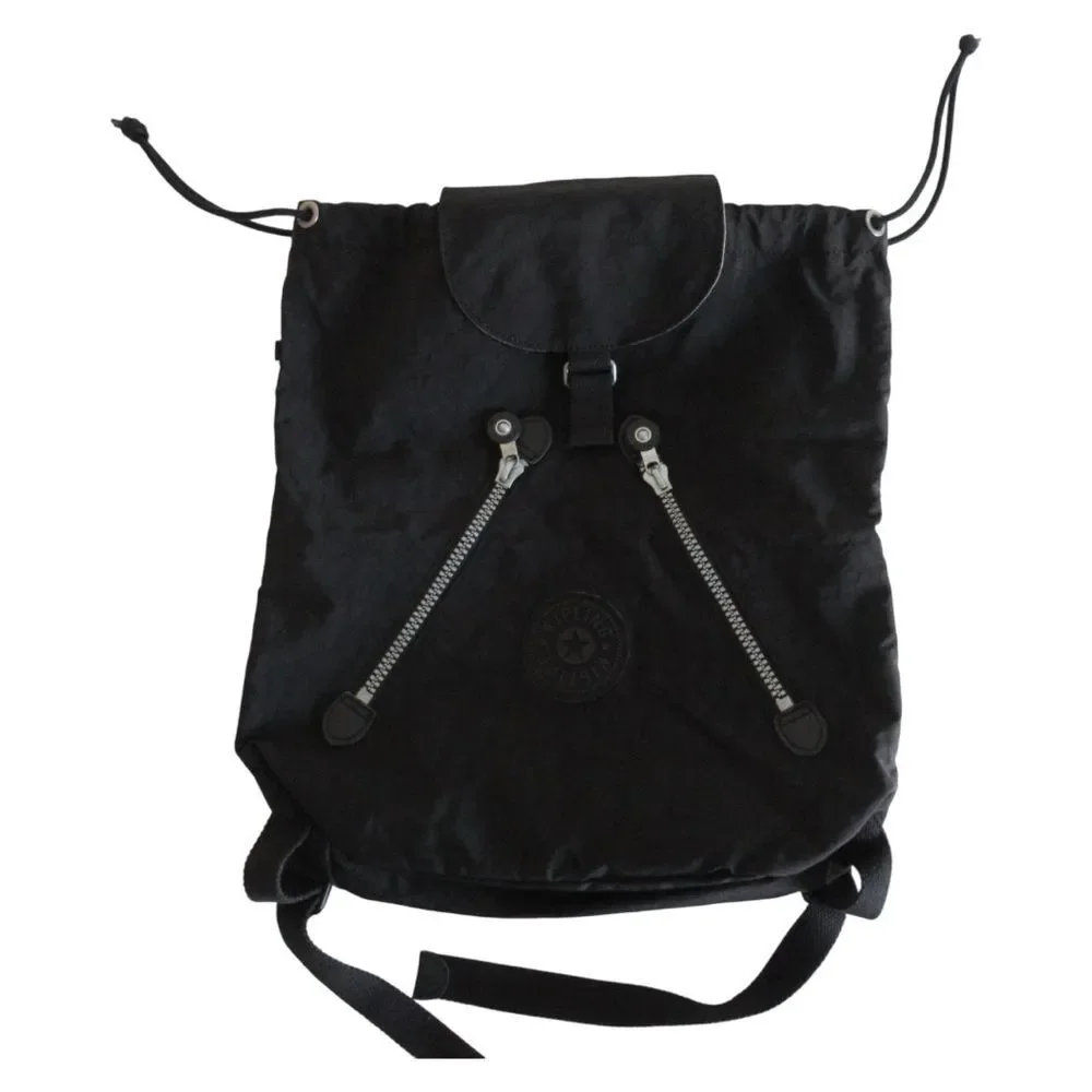 Kipling Heritage Drawstring Backpack in Black Nylon